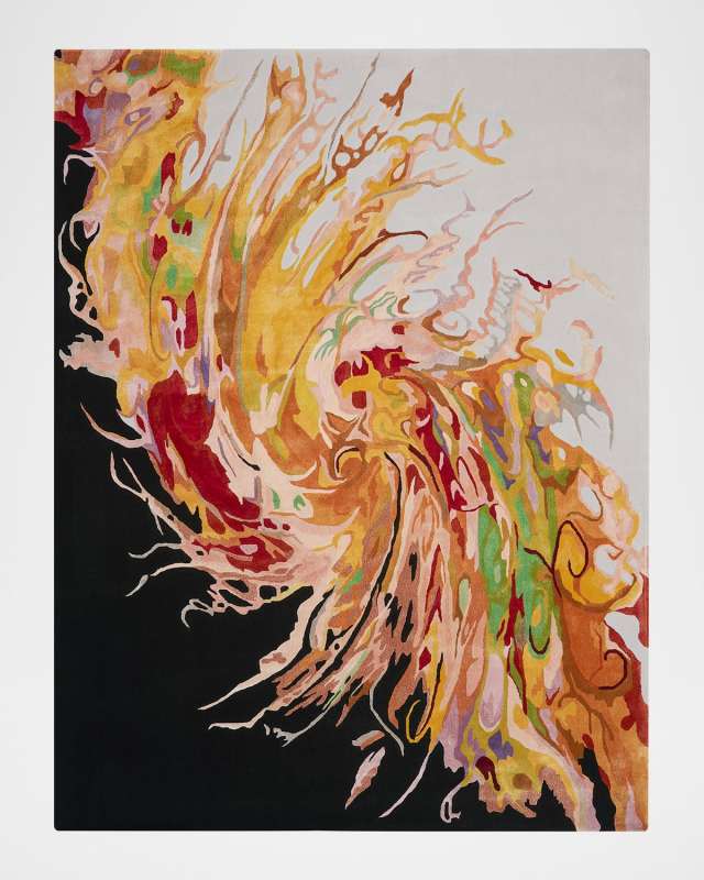 Prismatic Multicolor Swirl Hand-Tufted Rug, 8' x 10'